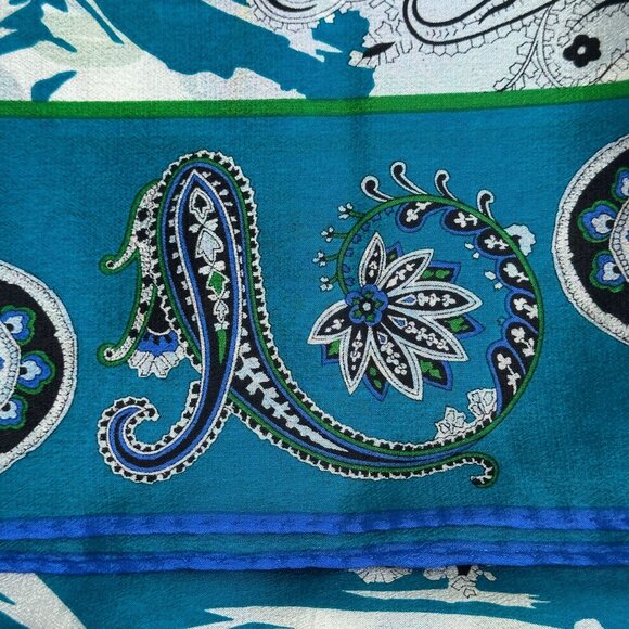 Oscar de la Renta Vintage Silk Floral Scarf 30" 1980s - Picture 8 of 10